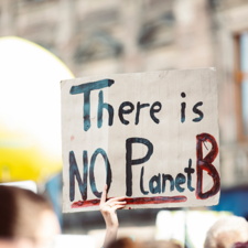 Climate protest poster reading 'There is no planet b'