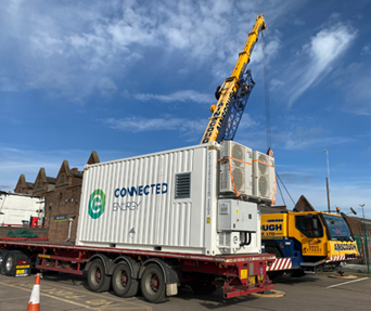 Giant battery being delivered to Nottingham's Eastcroft Depot